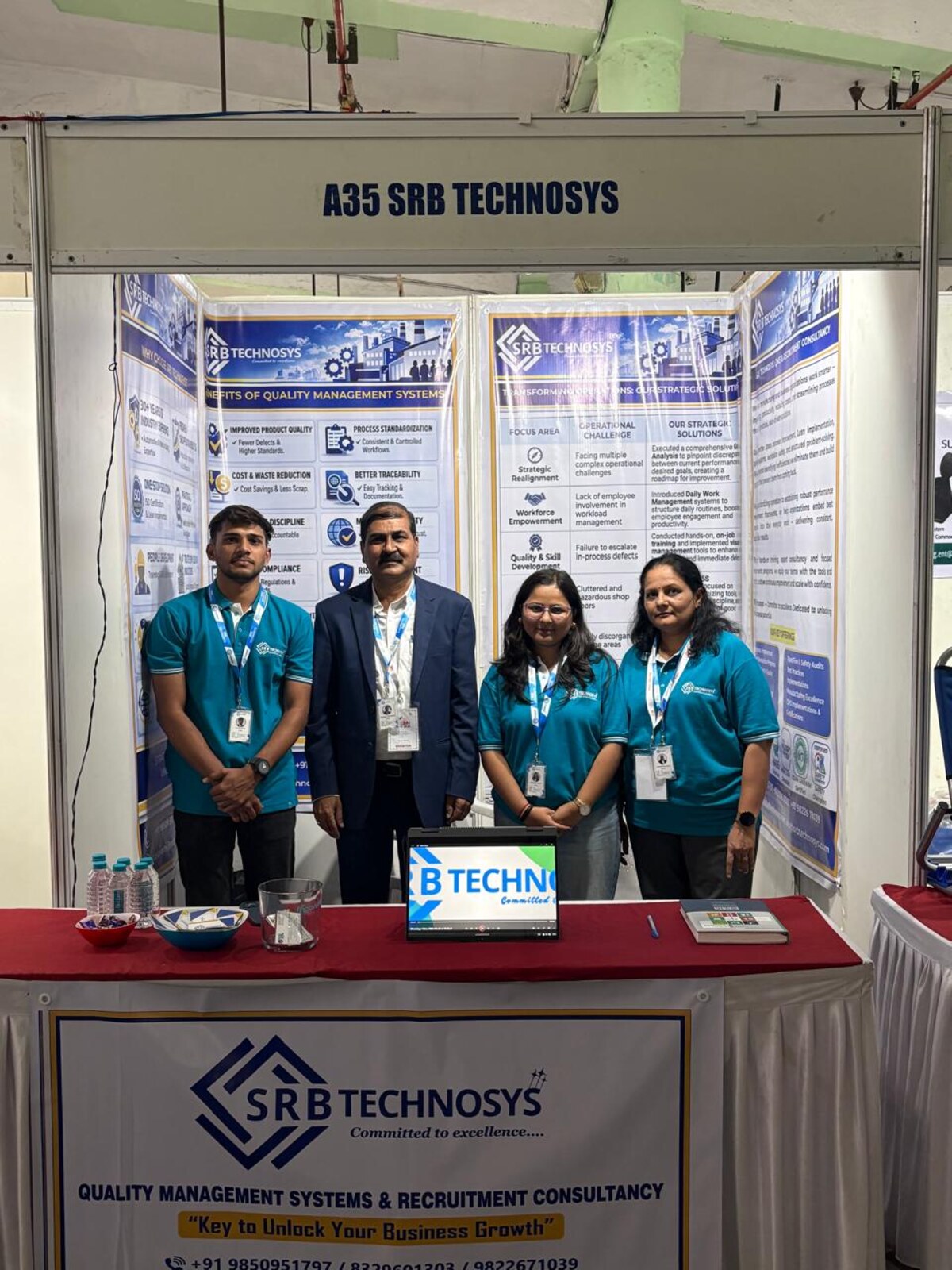 The SRB Technosys team at the A35 exhibition stall